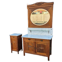 Prachtige Kaptafel Commode Met Marmer Blad + Nachtkastje