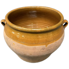 Grote Franse Aardewerk Pot Met Okergeel Glazuur thumbnail 1