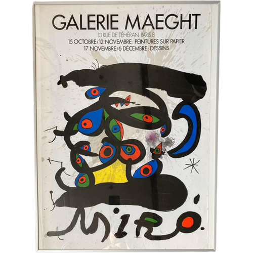 Miro Tentoonstellings-Poster 1971 Galerie Maeght In Lijst