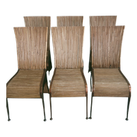 Rattan Vintage Eetkamerstoelen Unieke Set Van 6