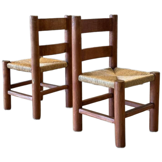 Set/2 Antieke Art Deco “charles Dudouyt” Stoelen 1