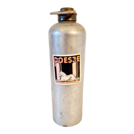 Oude Vintage Kruik Met Opdruk Poesje 1