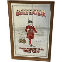 Beefeater Gin Spiegel Vintage Reclame Glas In Lijst
