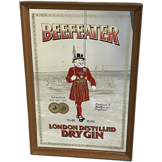 Beefeater Gin Spiegel Vintage Reclame Glas In Lijst 1