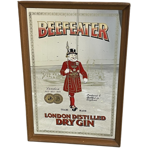 Beefeater Gin Spiegel Vintage Reclame Glas In Lijst