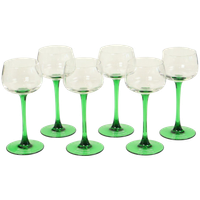 Set Van 6 Vintage Luminarc Vins Moselle Wijnglazen Groen