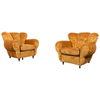 Pair Of Lounge Chairs / Set Fauteuils / Fauteuil From Arredementi Borsani 1940’s Italy