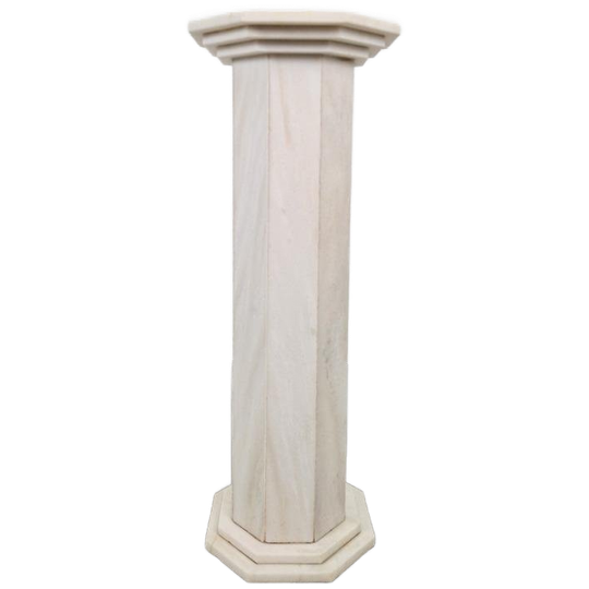 Vintage Art Deco Carrara Marmer Zuil Side Table ’60 Italy 1