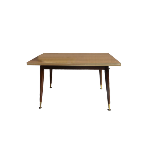 Dining Table Formica White And Brown Adjustable In Size And Height