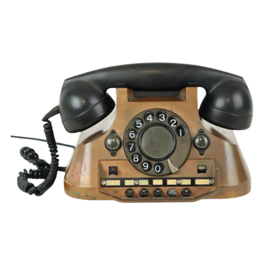 Oude Ericcson Draaischijf Telefoon Rood Koper Bakeliet Jaren 40 1