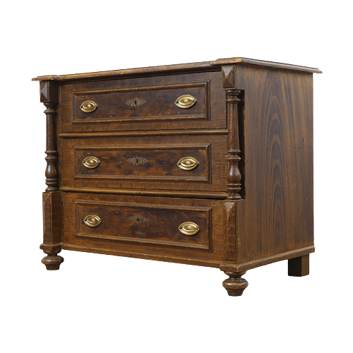 Antieke Beschilderde Faux-Bois Commode