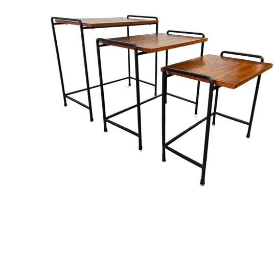 Set Van 3 Vintage Nesting Tables / Bijzettafeltjes 1