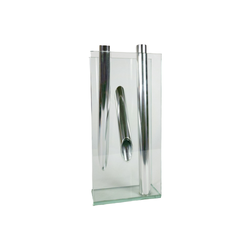 Lisa Mori Voor Inn - Inn Crystal Glass - Modernist - Glas - Kristal - Aluminium - Vaas - 90'S