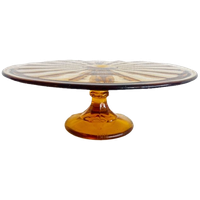 Art Deco Taartplateau Val St. Lambert Amber 1930’s