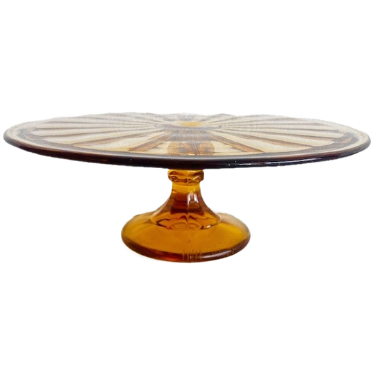 Art Deco Taartplateau Val St. Lambert Amber 1930’s 1
