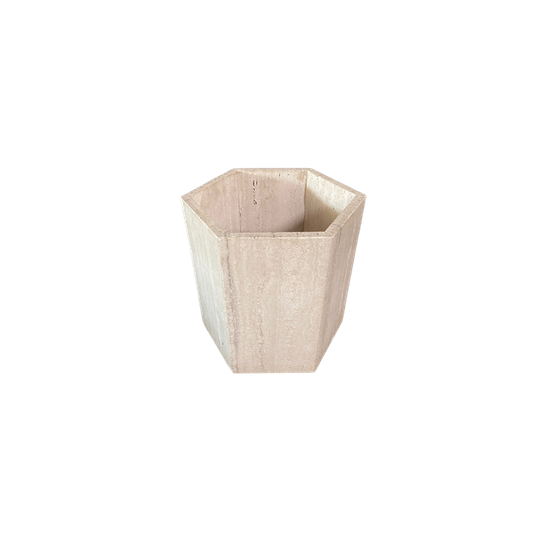 Travertine Zeshoekige Bloembak 1