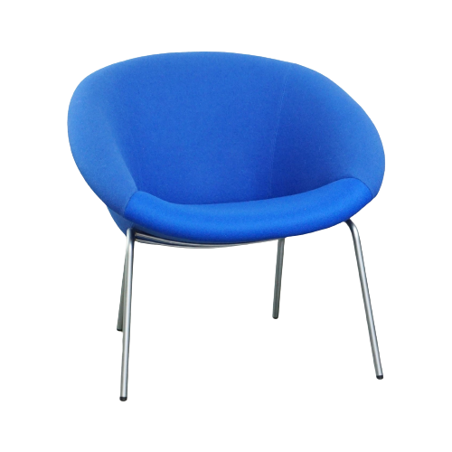 Vintage Blauwe Walter Knoll Duits Design Lounge Fauteuil Model 369 Met Een Nieuwe Zitting