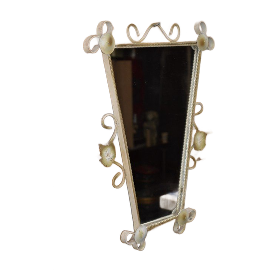 Retro Trapezium Spiegel In Metalen Omlijsting 1