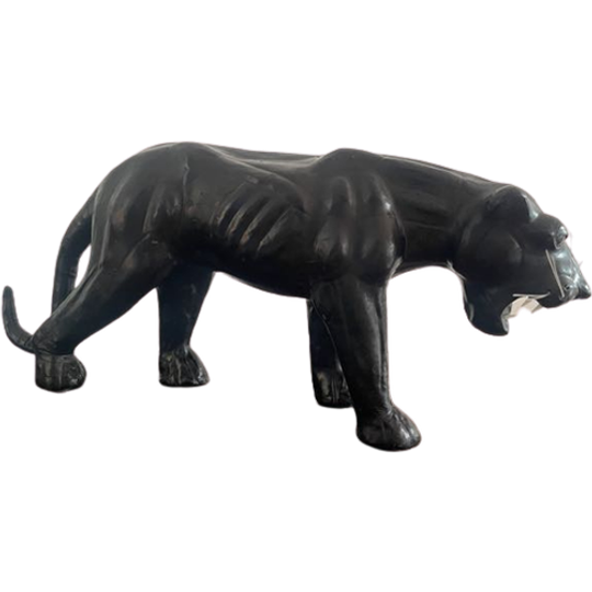 Vintage Leren Panter. Zwarte Panter. Leer. Leren Dier 1