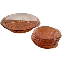 Art Deco Set Perslgazen Schaal En Schaaltjes