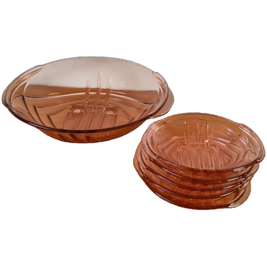 Art Deco Set Perslgazen Schaal En Schaaltjes 1