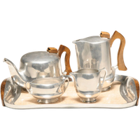 Retro Aluminium Picquot Ware Koffie En Thee Servies