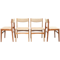 Set Van 4 Deense Erik Buch Stoelen In Teak