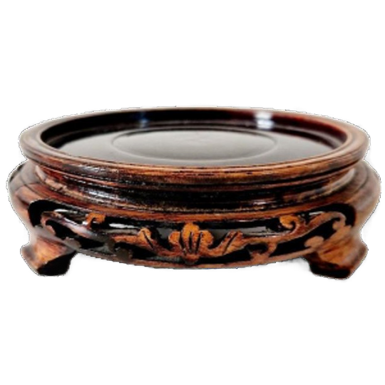 Antieke Houten Onderzetter Voor Vaas Of Bonsai 1
