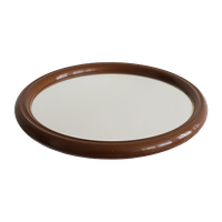 Vintage Tiger Spiegel Rond Donkerbruin, Jaren '70