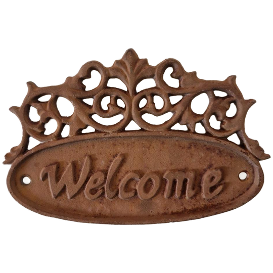 Gietijzeren Geoxideerd Welcome Deurbordje Geen Emaille 1