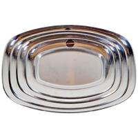 Set 4 Vintage Alessi Serveerschaal Schalen Rvs Schaal '70