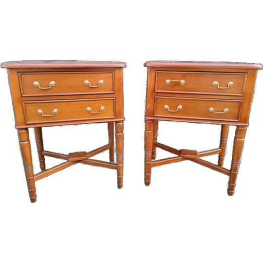 Klassiek Mahoniehouten Nachtkastjes, Bijzettafeltjes, Ladeka 1
