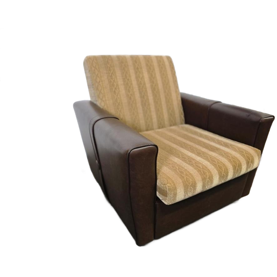Vintage Skaibruine Fauteuil / Éénzit / Zetel 1