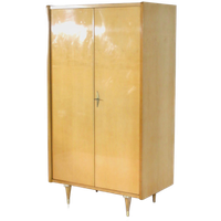 Vintage Mid Century Modern 2-deurs Kledingkast, 1950s