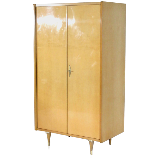 Vintage Mid Century Modern 2-deurs Kledingkast, 1950s 1