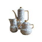 Vintage Gemarmerd Koffie Setje thumbnail 1