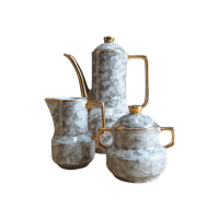 Vintage Gemarmerd Koffie Setje