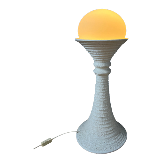 Witte Keramische Mid Century Space Age Vloerlamp Van Doria Leuchten 1