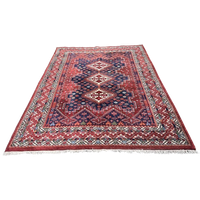 Handgeknoopt Oosters Shiraz Vloerkleed 205X300Cm Perzisch Tapijt Oranje Rood Blauw Wol Handgeknoopt