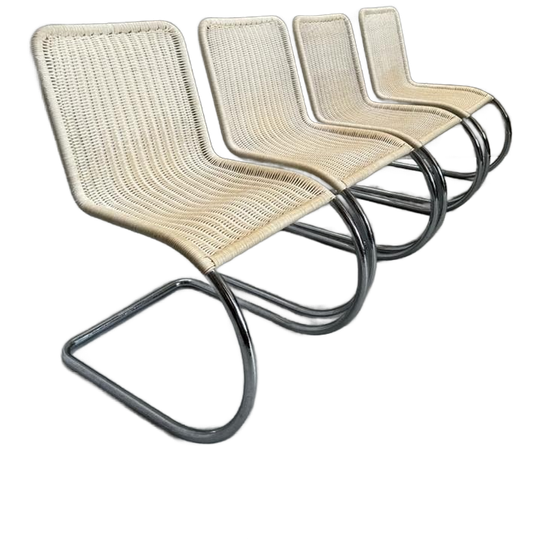 Set/4 Vintage Tecta Ludwig Mies Van Der Rohe Stoelen 1