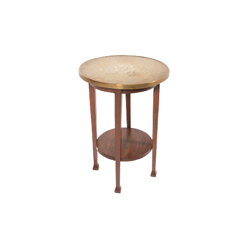 Mid-Century Side Table With Brass Top, 1960’S
