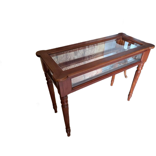 -Klassieke Vitrinetafel Bijzettafel, Sidetable Afm. 100X45Cm 1