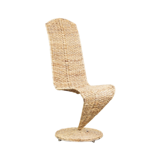 Vintage Mid-century Italiaans Design Banana Leaf S-chair Fauteuil Van Marzio Cecchi Voor Studio M 1
