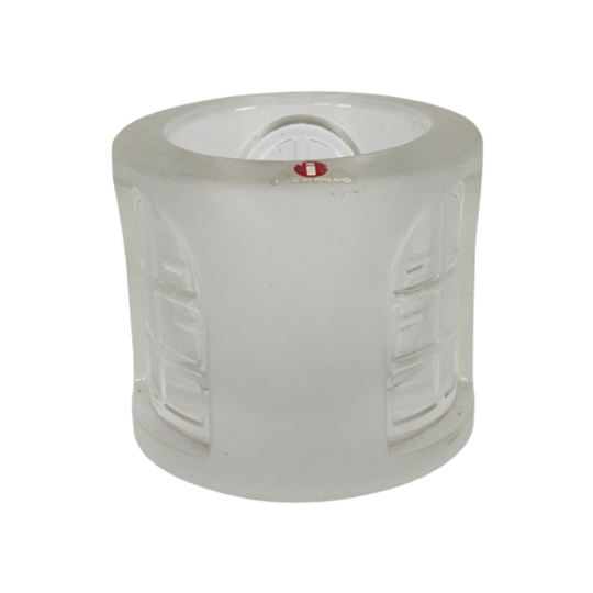 Iittala - 'balladi' - Design Jorma Vennola - 'frosted Glass' - Waxinelichthouder - Finland - 80s 1