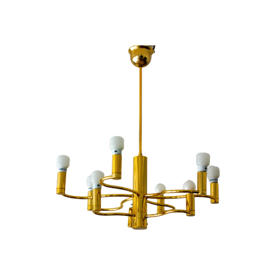 Set Of Two Brass Chandeliers 1