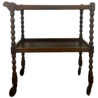 Vintage Bobbin Bijzettafel / Rolwagentje / Tea Cart