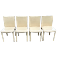 Set Van 4 Italiaanse Stoelen Arper Leder