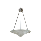 Lamp Art Deco Jaren 30 Modernistisch Matglazen Schaal Frans thumbnail 1
