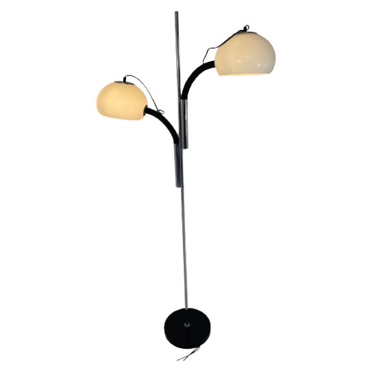 Dijkstra - Rare Model - Space Age Design / Mcm Floor Lamp With Two Shades 1