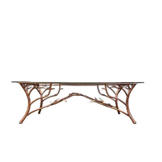 Vintage Hand Crafted Wrought Iron Tree Branches Cocktail Table, 1970s 1